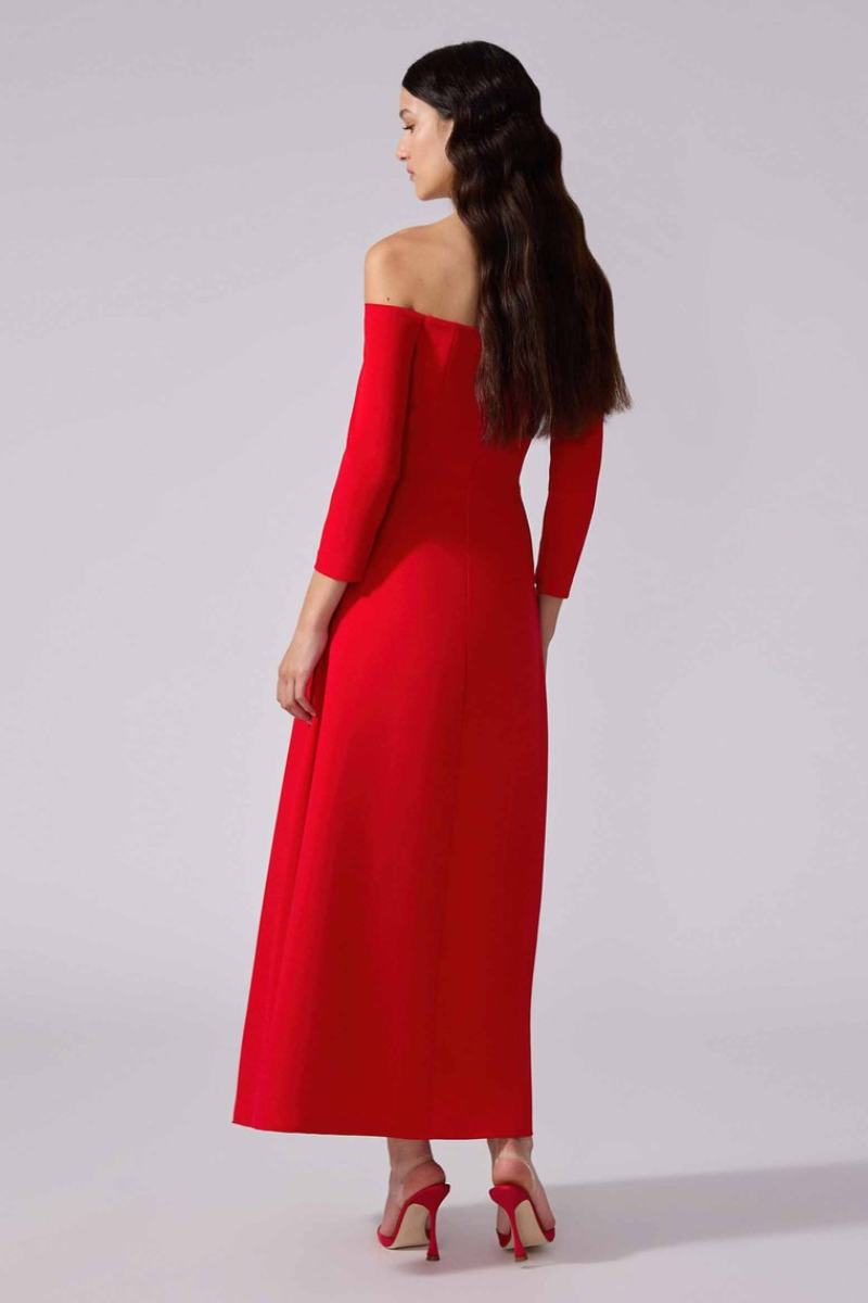 Off-Shoulder Midi Dress-Carolina Herrera-Boyds Philadelphia