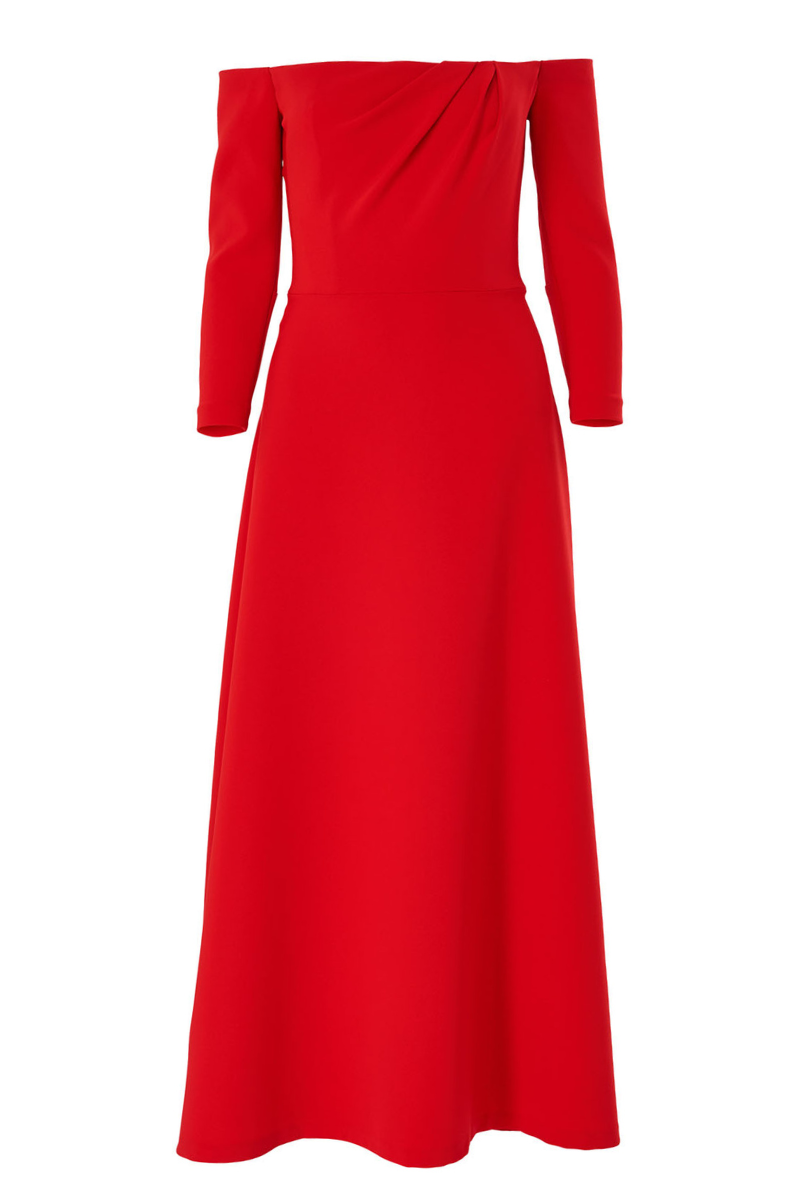 Off-Shoulder Midi Dress-Carolina Herrera-Boyds Philadelphia