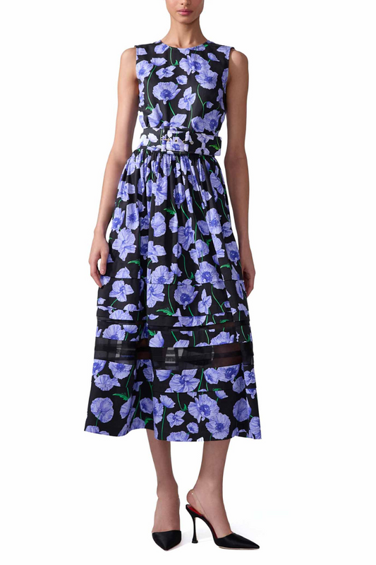 Floral Print Midi Dress-Carolina Herrera-Boyds Philadelphia