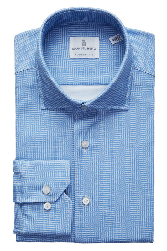 Modern 4-Flex Micro Diamond Shirt-Emanuel Berg-Boyds Philadelphia