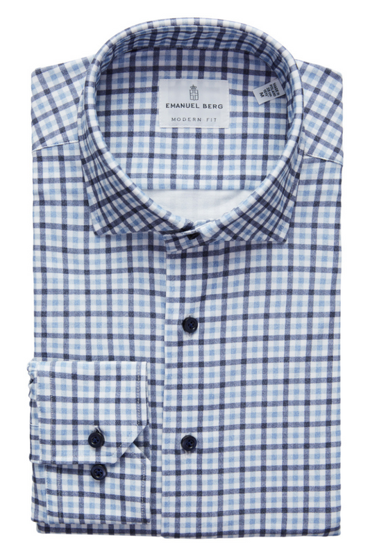 Modern 4-Flex Plaid Shirt-Emanuel Berg-Boyds Philadelphia