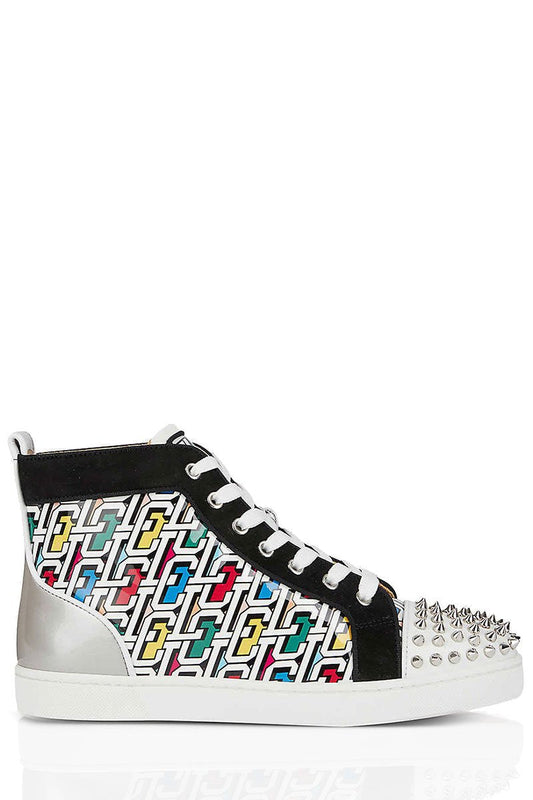 $1,295 Christian Louboutin Spike Sock Black Low Sneakers Sz 47 US